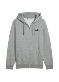 Sweatjacke Puma "Essentials No. 1 Logo Kapuzenjacke Herren", Herren, Gr. S, grau (medium gray heather), Obermaterial: 34% Polyester, 66% Baumwolle; Kapuzenfutter: 100% Baumwolle; Rippe: 97% Baumwolle, 3% Elasthan, Sweatjacken Sweatjacke