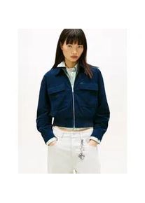 Tommy Hilfiger Blouson TOMMY JEANS "TJW CORD COACH JACKET IM", Damen, Gr. S (36), schwarz night navy, Web, Obermaterial: 100% Polyester, unifarben, Rippb&uuml;ndchen, Jacken Blouson