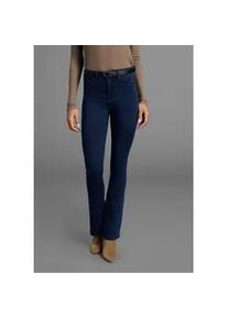 Bootcut-Jeans Arizona "Ultra Stretch", Damen, Gr. 21, K + L Gr, rinsed, Denim/Jeans, Obermaterial: 63% Baumwolle, 32% Polyester, 5% Elasthan, eng lang, Jeans, ausgestellte Beinform, Used-Waschung, hohe Leibh&ouml;he, Topseller