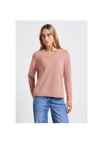 Strickpullover Street One, Damen, Gr. 46, faded rose, Grobstrick, 60% Baumwolle, 40% Polyacryl, unifarben, normal normal, V-Ausschnitt, B&uuml;ndchen, Pullover Strickpullover, im soften Baumwoll-Mix