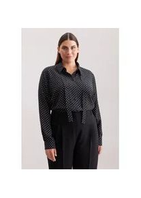 Klassische Bluse Seidensticker "Schwarze Rose", Damen, Gr. 7XL (54), schwarz, 100% Viskose, gemustert, regular fit, Blusen, 1/1 Druck