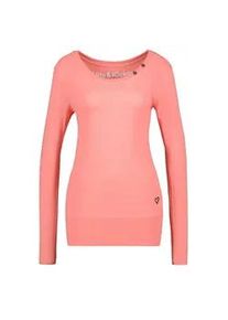 alife and kickin Langarmshirt ALIFE & KICKIN "Damen ConnyAK A", Damen, Gr. L, peach melange, 65% Baumwolle, 35% Polyester, Shirts Langarmshirt