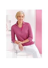 Classic Dog Poloshirt CLASSIC "Shirt", Damen, Gr. 48, lila (erika), 62% Baumwolle, 38% Polyester, unifarben, V-Ausschnitt, Shirts