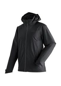 Regenjacke Maier Sports "Metor Therm Rec M", Herren, Gr. 70, schwarz, 100% Polyester, Rundhals, Jacken Regenjacke, warme Herren Jacke mit Kapuze, Winterjacke wasserdicht atmungsaktiv