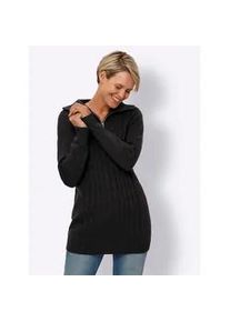 Longpullover Classic Basics "Longpullover", Damen, Gr. 42, schwarz, 100% Polyacryl, unifarben, Pullover Longpullover