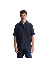 Marc O'Polo Kurzarmshirt MARC O'POLO "mit elastischer Rippstruktur", Herren, Gr. XXL, blau (schwarz navy), Obermaterial: 97% Baumwolle, 3% Elasthan, unifarben, regular fit, Shirts
