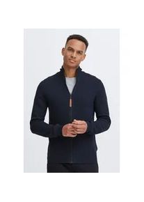 Strickjacke Blend "BHFindus", Herren, Gr. XL, marineblaus, Feinstrick, 70% Baumwolle (Recycled), 30% Polyester (Recycled), unifarben, schmal normal, hoch geschlossener Ausschnitt, Strickjacken Strickjacke, Stilvolle Strickjacke mit Rei&szlig;verschluss