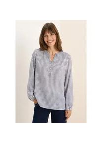 Langarmbluse Cecil, Damen, Gr. S (38), eggplant rot, Stoff, 100% Viskose, gestreift, normal normal, Rundhals, elastischer Bund, Blusen, aus softer Viskose