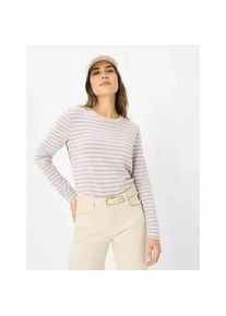 Langarmshirt Brax "Style CARINA L", Damen, Gr. 44, lila, 96% Modal, 4% Elasthan, Rundhals, Shirts Langarmshirt