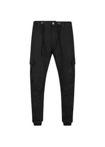Cargohose Urban Classics "Urban Classics Herren Cargo Jogging Pants", Herren, Gr. L, US-Gr&ouml;&szlig;en, schwarz, 100% Baumwolle, unifarben, normal, Hosen Cargohose