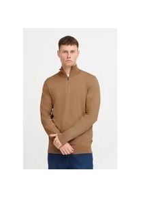 Troyer Blend "BHPullover", Herren, Gr. S, otter, 78% Viskose, 22% Polyester, unifarben, regular fit, ohne Ausschnitt, eng, Pullover Troyer, Stilvoller Troyer mit Rei&szlig;verschluss