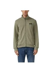 Sweatjacke s.Oliver, Herren, Gr. M, khaki, Sweatware, Obermaterial: 70% Baumwolle, 30% Polyester, unifarben, normal h&uuml;ftbedeckend, Rundhals, Flachstrickb&uuml;ndchen, Sweatjacken Sweatjacke, mit Stehkragen