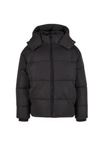 Winterjacke Urban Classics "Urban Classics Puffer Jacket With Flap Hood", Herren, Gr. 5XL, schwarz, 100% Polyester, mehrfarbig, normal, ohne Ausschnitt, Jacken Winterjacke