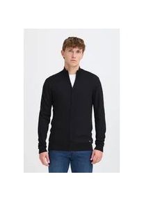 Strickjacke Blend "BHWebe", Herren, Gr. M, schwarz, Feinstrick, 78% Viskose, 22% Polyester, meliert, Basic, normal normal, hoch geschlossener Ausschnitt, elastischer Bund, Strickjacken Strickjacke, Stilvolle Strickjacke mit Rei&szlig;verschluss