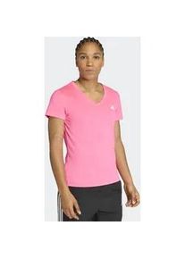 T-Shirt Adidas PERFORMANCE "WE MIN V NK TEE", Damen, Gr. L, lucid pink, Obermaterial: 93% Polyester, 7% Elasthan, V-Ausschnitt, Shirts T-Shirt