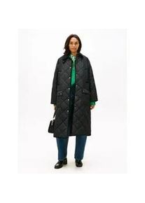 Steppmantel Tommy Hilfiger "PADDED FLAG QUILTED COAT", Damen, Gr. XL (42), schwarz, Web, Obermaterial: 100% Polyester, unifarben, regular fit, M&auml;ntel Steppmantel