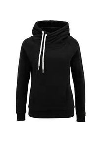 Rundhalspullover Urban Classics "Urban Classics Damen Ladies Raglan High Neck Hoody", Damen, Gr. XS, schwarz, 63% Baumwolle, 37% Polyester, unifarben, normal, ohne Ausschnitt, Pullover Rundhalspullover