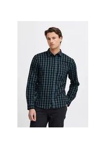 Langarmhemd Blend "BHShirt", Herren, Gr. XXL, US-Gr&ouml;&szlig;en, provincial blau, 75% Polyester, 25% Baumwolle, regular fit normal, ohne Ausschnitt, 2-Knopf-Manschette, Hemden, L&auml;ssiges kariertes Langarmhemd mit Brusttasche