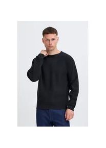 Strickpullover Blend "BHDante", Herren, Gr. M, schwarz, Grobstrick, 85% Polyester, 15% Polyamid, Strukturmuster, Basic, normal normal, Rundhals, Raglan&auml;rmel, Pullover Strickpullover, Klassischer Grobstrickpullover