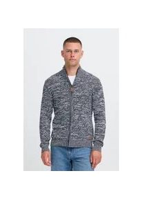 Strickjacke Blend "BHDano", Herren, Gr. M, marineblaus, Grobstrick, 70% Baumwolle (Recycled), 30% Polyester (Recycled), meliert, normal normal, hoch geschlossener Ausschnitt, Strickjacken Strickjacke, Stilvolle Grobstrick-Jacke mit Stehkragen