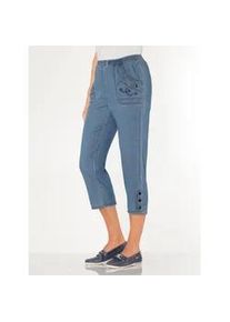 Caprijeans Classic Basics, Damen, Gr. 44, Normalgr&ouml;&szlig;en, blau, bleached, blau, stone, washed, 100% Baumwolle, unifarben, 3/4-L&auml;nge, Jeans