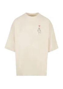 T-Shirt Merchcode "Merchcode Herren K Heart Huge Tee", Damen, Gr. M, sandwei&szlig;, 100% Baumwolle, bedruckt, oversize, Rundhals, Shirts T-Shirt