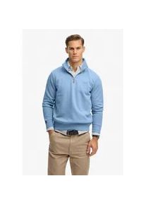 Sweatshirt Superdry "ESSENTIAL LOGO HENLEY", Herren, Gr. XXL, endless sky blau, angeraute Sweatware, Obermaterial: 70% Baumwolle, 30% Polyester, unifarben, loose fit normal, ohne Ausschnitt, Rippb&uuml;ndchen, Sweatshirts Sweatshirt