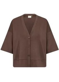 Cardigan WASABI CONCEPT "Wasabi Concept Cardigan WA-SABINA 43", Damen, Gr. XL, 8694 hot fudge, Obermaterial: 48% Modal, 48% Polyester, 4% Elasthan, Strickjacken