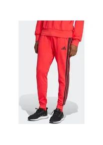 Sporthose Adidas SPORTSWEAR "M 3S FT TC PT", Herren, Gr. L, N-Gr, pure ruby, schwarz, Obermaterial: 55% Baumwolle, 36% Polyester, 9% Viskose, Hosen Sporthose, schmal zulaufende Beinform, f&uuml;r sportliche Aktivit&auml;ten