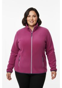 sheego Gro&szlig;e Gr&ouml;&szlig;en Fleecejacke mit Rei&szlig;verschluss-Taschen, magenta, Gr&ouml;&szlig;e 46 - Damen