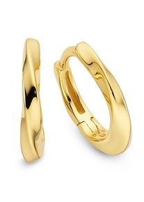 Paar Creolen Bruno Banani "Schmuck Geschenk Klappcreole Silber gelbgoldfarben vergoldet", gelbgoldfarben, Ohrringe, Damen, 16mm, Silber 925 (Sterlingsilber), Paar Creolen