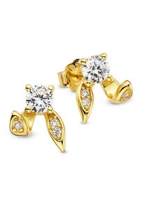 Paar Ohrstecker Bruno Banani "Schmuck Geschenk Ohrschmuck gelbgoldfarben vergoldet Hasen&ouml;hrchen", gelbgoldfarben, kristallwei&szlig;, kristallwei&szlig;, Ohrringe, Damen, Silber 925 (Sterlingsilber), Paar Ohrstecker, mit Zirkonia (synth.)