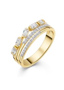 Fingerring Firetti "Schmuck Geschenk Gold 333 Damenring Ring mehrreihige Optik" Gr. 62, gelbgoldfarben, wei&szlig;goldfarben, kristallwei&szlig;, Fingerringe, Damen, 62, Gelbgold 333, 4mm, Fingerring, mit Zirkonia (synth.)