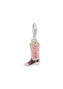 Charm-Einh&auml;nger Thomas Sabo "Cowboy-Stiefel-Motiv", silber (silberfarben, beige, pink, weinrot, orange, orange), Charms, Damen, Silber 925 (recycelt), Charm-Einh&auml;nger, mit Zirkonia (synth.)