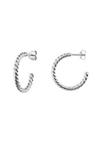 Paar Creolen Firetti "Schmuck Geschenk Silber 925 Ohrschmuck Ohrringe gedrehte Optik" Gr. 26, silberfarben, Ohrringe, Damen, 26, Silber 925 (Sterlingsilber), Paar Creolen