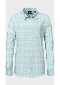 Sch&ouml;ffel Outdoorbluse SCH&Ouml;FFEL "Blouse Style Fraris WMN", Damen, Gr. 36, 8015, blau, Oberstoff: 81% Polyester, 14% Nylon, 5% Elasthan, bequem, V-Ausschnitt, Blusen Outdoorbluse