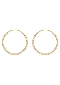Paar Creolen Firetti "Schmuck Geschenk Gold 375 Ohrschmuck Ohrringe" Gr. 14, gelbgoldfarben, Ohrringe, Damen, 14, Gelbgold 375, Paar Creolen