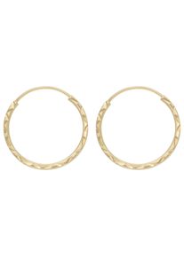 Paar Creolen Firetti "Schmuck Geschenk Gold 375 Ohrschmuck Ohrringe" Gr. 16, gelbgoldfarben, Ohrringe, Damen, 16, Gelbgold 375, Paar Creolen