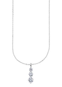 Kette mit Anh&auml;nger Bruno Banani "Schmuck Geschenk mit runden verschieden gro&szlig;e Zirkonia als Anh&auml;nger", silberfarben, kristallwei&szlig;, Halsketten, Damen, Silber 925 (Sterlingsilber), L: 45 B: 1,1mm, Kette mit Anh&auml;nger, mit Zirkonia (synth.), B:1,1mm