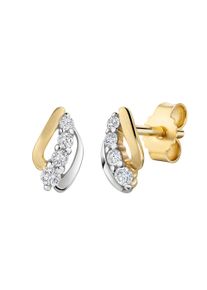 Paar Ohrstecker Firetti "Schmuck Geschenk Gold 333 Ohrschmuck Ohrringe bicolor", gelbgoldfarben, wei&szlig;goldfarben, kristallwei&szlig;, kristallwei&szlig;, Ohrringe, Damen, Gelbgold 333, Paar Ohrstecker, mit Zirkonia (synth.)