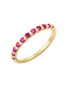 Fingerring Firetti "Schmuck Geschenk Gold 333 Damenring Ring Memoire" Gr. 60, gelbgoldfarben, rot, Fingerringe, Damen, 60, Gelbgold 333, 1,8mm, Fingerring, mit Edelsteinen