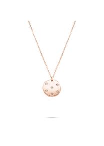 Kette mit Anh&auml;nger Tamaris "Schmuck Geschenk Halskette mit Pl&auml;ttchen Anh&auml;nger Little Twinkle", ros&eacute;goldfarben, kristallwei&szlig;, Halsketten, Damen, Edelstahl, L: 45 B: 2,7mm, Kette mit Anh&auml;nger, mit Zirkonia (synth.), B:2,7mm