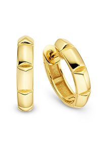 Paar Creolen Bruno Banani "Schmuck Geschenk Klappcreole Silber gelbgoldfarben vergoldet", gelbgoldfarben, Ohrringe, Damen, 13mm, Silber 925 (Sterlingsilber), Paar Creolen