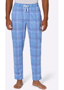 w&auml;schepur Schlafanzug W&Auml;SCHEPUR, Herren, Gr. 44/46, mittelblau, ozean, kariert, 100% Baumwolle, Homewear-Sets Schlafanzug