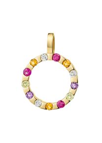 Kettenanh&auml;nger Firetti "Schmuck Geschenk Gold 333 Halsschmuck Anh&auml;nger Kreis rund", gelbgoldfarben, gelb, rot, lila, hellblau, hellgr&uuml;n, gelb, rot, lila, hellblau, hellgr&uuml;n, Schmuckanh&auml;nger, Damen, Gelbgold 333, 1,5 g, Kettenanh&auml;nger, mit Edelsteinen