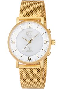 Funkuhr ETT "Atacama", gold (goldfarben), Armbanduhren, Damen, Funkuhr, Armbanduhr, Solar, Damenuhr, Herrenuhr, Edelstahlarmband, analog