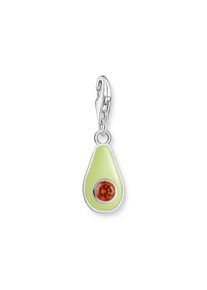Charm-Einh&auml;nger Thomas Sabo "Avocado-Motiv bunt", silber (silberfarben, gr&uuml;n, braun, braun), Charms, Damen, Silber 925 (recycelt), Charm-Einh&auml;nger, mit Zirkonia (synth.)