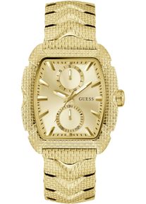 Multifunktionsuhr Guess "NILE", gold (goldfarben), Armbanduhren, Damen, Multifunktionsuhr, Quarzuhr, Armbanduhr, Herrenuhr, Datum, Wochentag, Edelstahlarmband