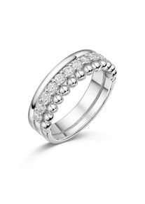 Fingerring Firetti "Schmuck Geschenk Silber 925 Damenring Ring Krone" Gr. 60, silberfarben, kristallwei&szlig;, Fingerringe, Damen, 60, Silber 925 (Sterlingsilber), 6mm, Fingerring, mit Zirkonia (synth.)