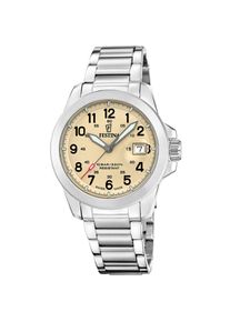 Quarzuhr Festina "Field Watches", silberfarben, beige, Armbanduhren, Herren, Quarzuhr, Armbanduhr, Herrenuhr, Swiss Made, Edelstahlarmband